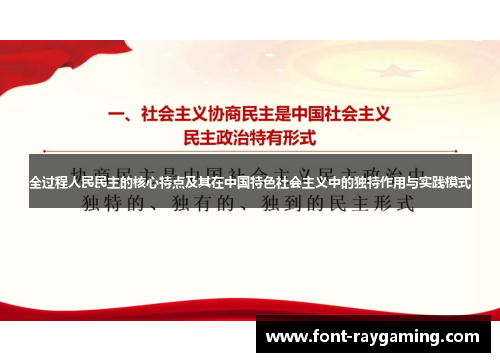 全过程人民民主的核心特点及其在中国特色社会主义中的独特作用与实践模式