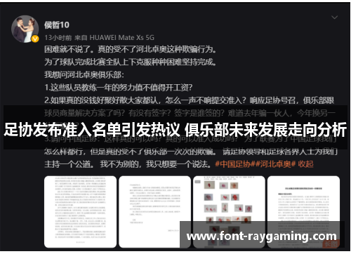 足协发布准入名单引发热议 俱乐部未来发展走向分析